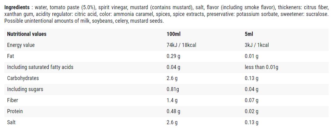 Füst BBQ/0 kalóriás szósz - 500 ml
