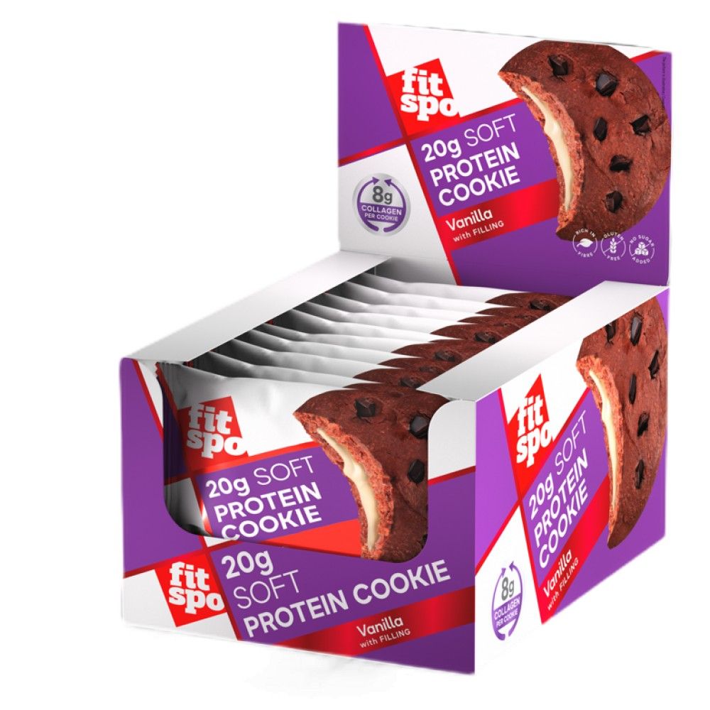 Puha fehérjés keksz | 8 g kollagénnel & Hozzáadott cukor nélkül - 10 x 70 gramm