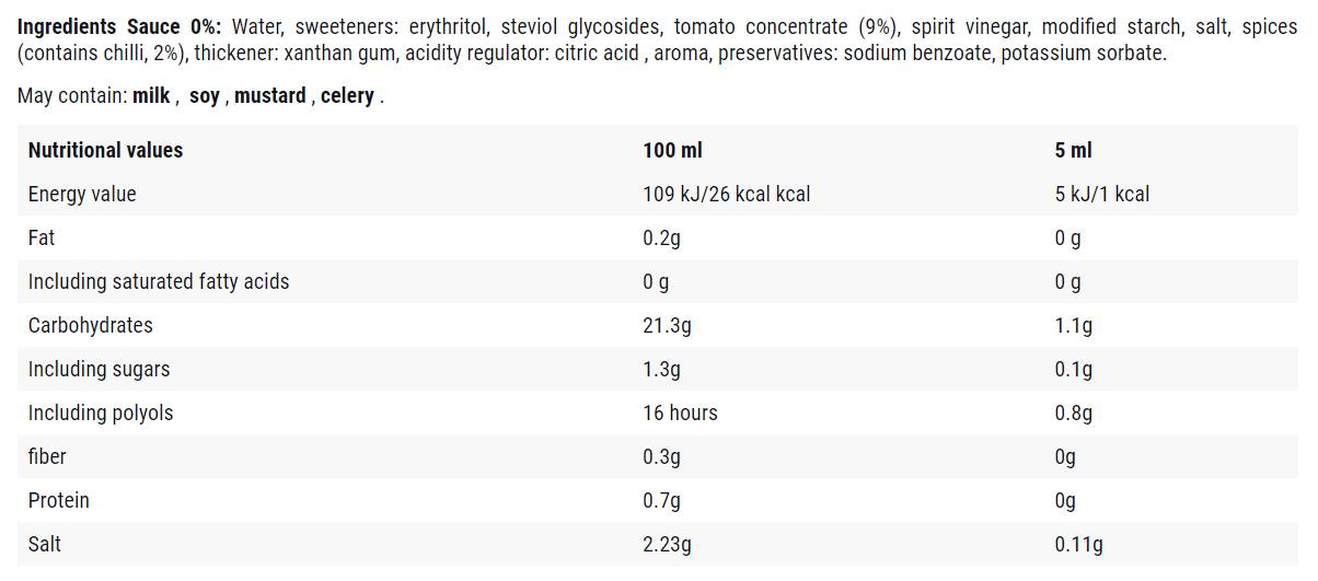 Fűszeres ketchup/0 kalóriás szósz - 500 ml