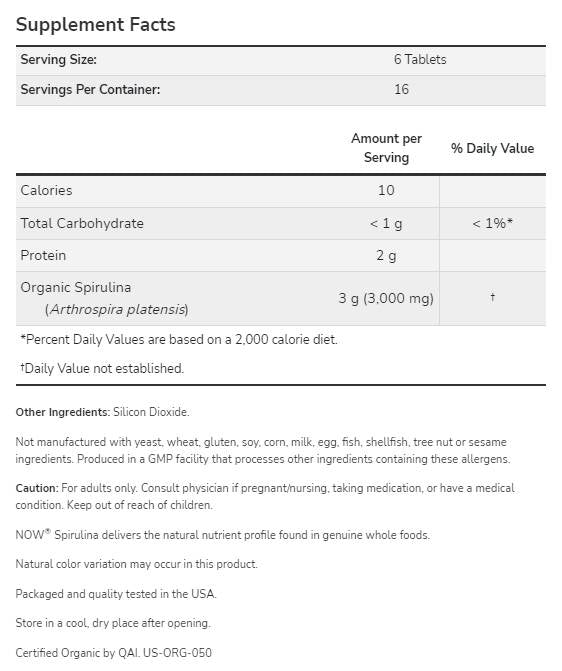 Spirulina 500 mg - 200 tabletta