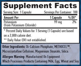 Elnyújtott felszabadulású kálium 99 mg./100 Vcaps.