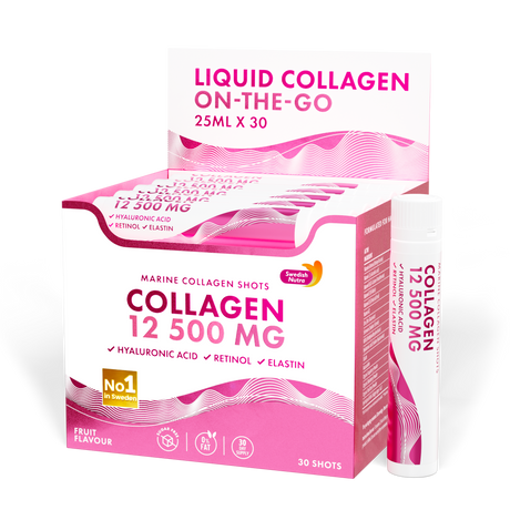 Fish Collagen 12,500 mg with Retinol, Elastin and Hyaluronic Acid - 30 x 25 ml - Nutra Best Europe