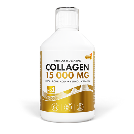 Fish Collagen 15,000 mg with Retinol, Hyaluron, Elastin - 500 ml - Nutra Best Europe