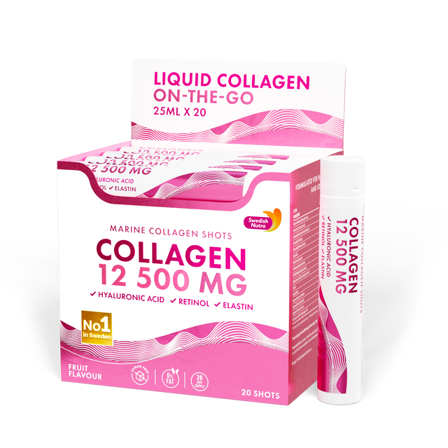 Fish Collagen 12,500 mg with Retinol, Elastin and Hyaluronic Acid - 20 x 25 ml - Nutra Best Europe