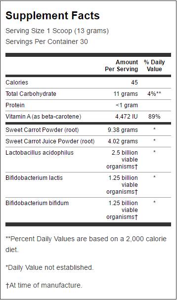 Édes sárgarépalé por probiotikumokkal 402 gramm
