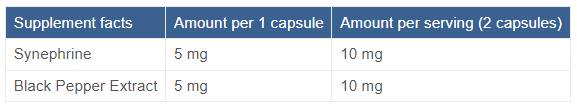 Synephrine 10 mg | Piperinnel - 60 kapszula
