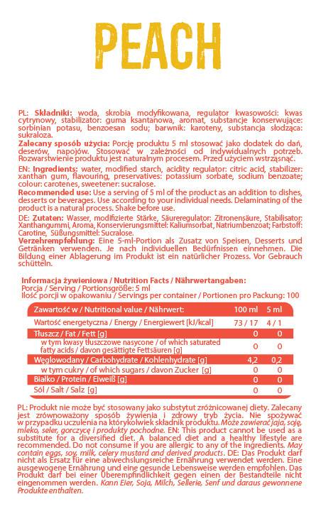 Nulla kalóriatartalmú szirup | Őszibarack 500 ml
