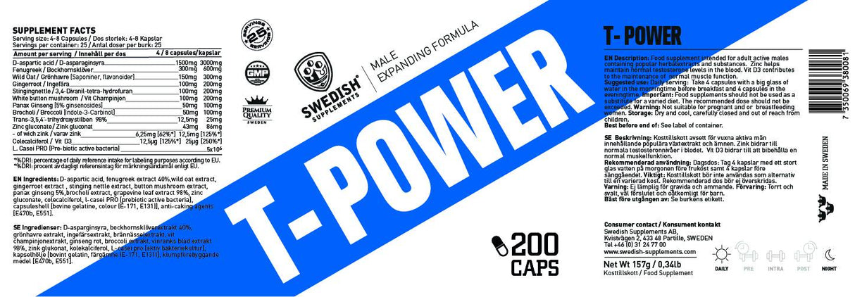 T-Power - 200 capsules - Nutra Best Europe