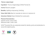 White Thyme Oil | 100% Thymus Vulgaris / Zygis - 30 ml - Nutra Best Europe