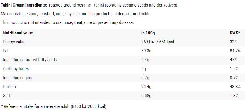 Tahini krém - 500 gramm