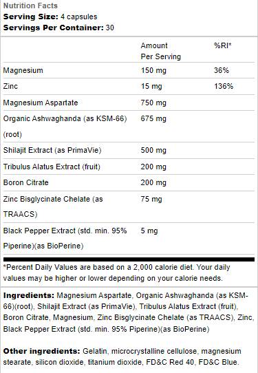 Teszttámogatás | Ashwagandhával & Shilajit - 120 kapszula