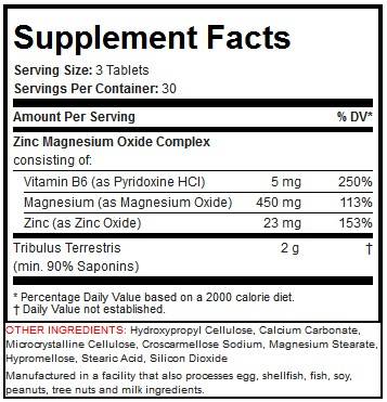 Testo Hardcore | Tribulus + ZMA - 90 tabletta