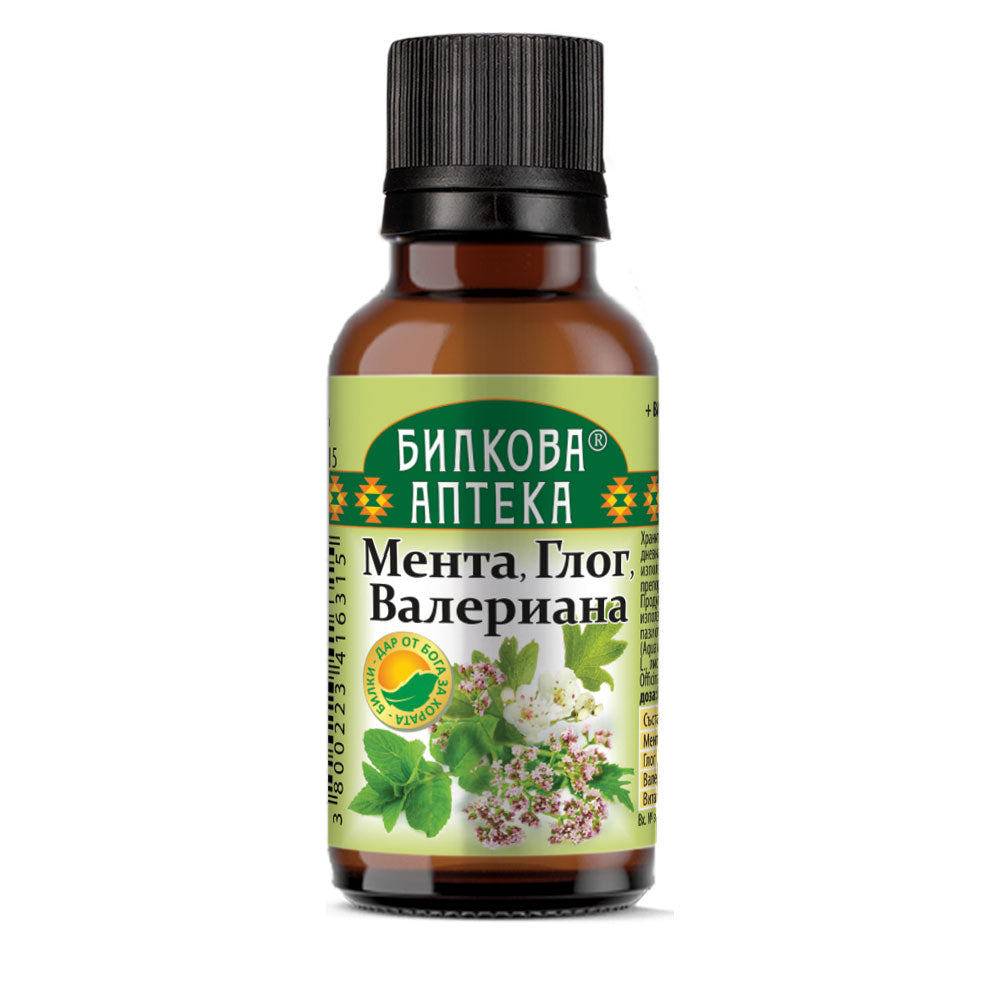 Tinktúra menta, galagonya, valerian - 20 ml