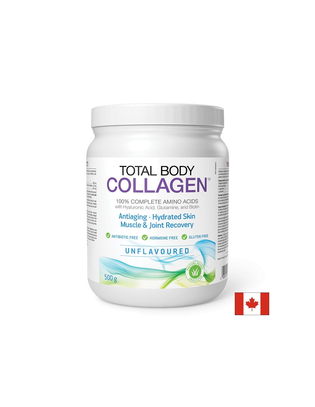 Hidrolizált marha kollagén hialuronsavval, glutaminnal és biotinnal - Total Body Collagen™, 500 g <tc>Natural Factors</tc>