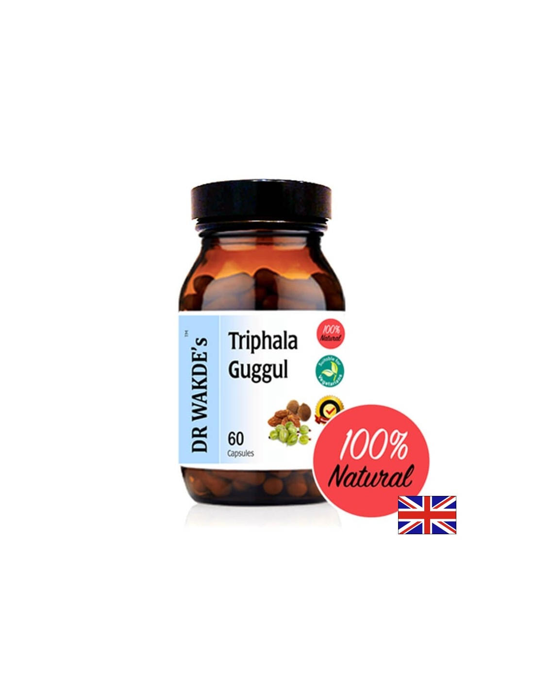 Triphala Guggul (Triphala Guggul) - Magas koleszterinszintre, elhízásra és aranyérre, 60 kapszula