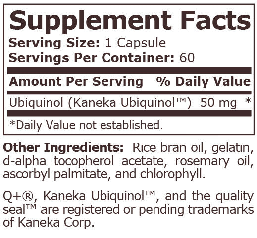 <tc>Pure Nutrition</tc> - UBIQUINOL CoQ10 50 mg - 60 kapszula