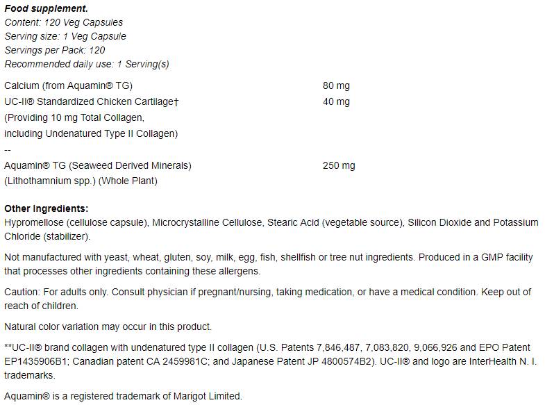UC II/2. típusú kollagén 40 mg - 120 kapszula