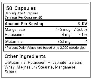 GLUTAMINE 750 mg 100 capsules - Nutra Best Europe