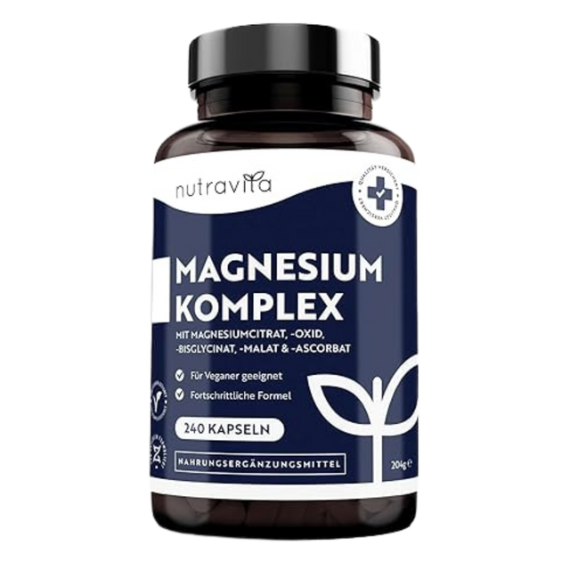Magnesium Complex – 240 capsules with high concentration – Vegan – Nutravita - Nutra Best Europe
