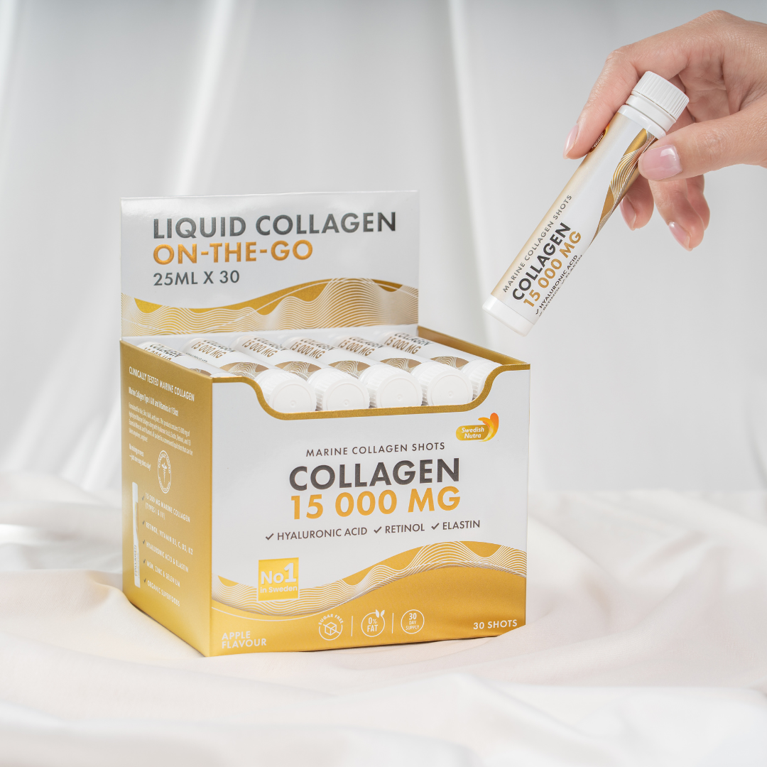 Fish Collagen 15,000 mg with Retinol, Elastin and Hyaluronic Acid - 30 x 25 ml - Nutra Best Europe