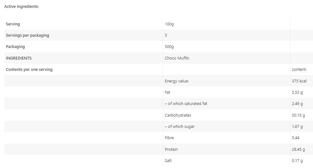 Choco Muffin | High Protein - 500 grams - Nutra Best Europe