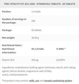 Vit. B12 1000 | B12-vitamin metilkobalamin - 60 tabletta