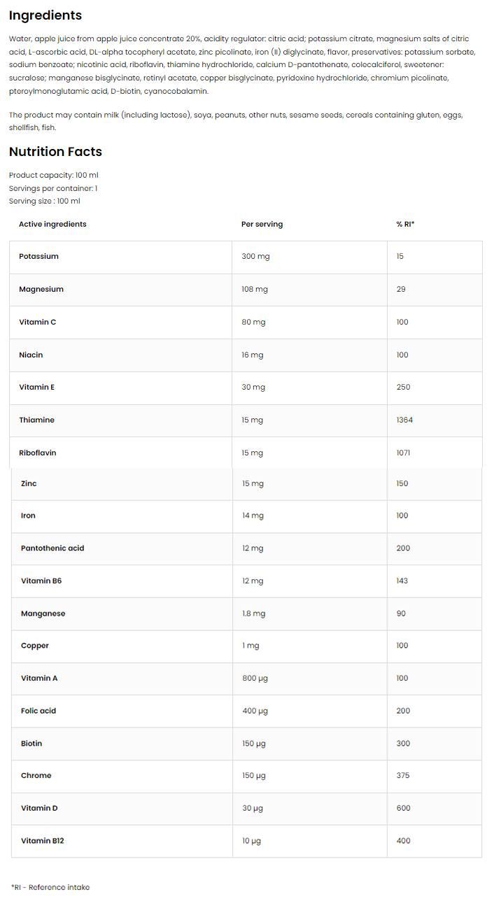 Vit&Min Shot | Multivitamin & Ásványi formula - 100 ml
