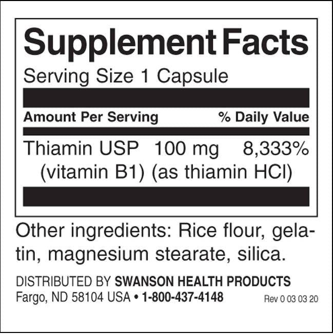 B-1-vitamin 100 mg - 250 kapszula