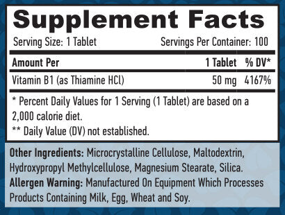 B-1-vitamin /Tiamin/ 50 mg./100 lap.