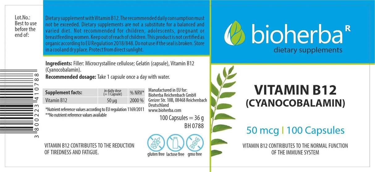 B-12-vitamin 50 mcg - 100 kapszula