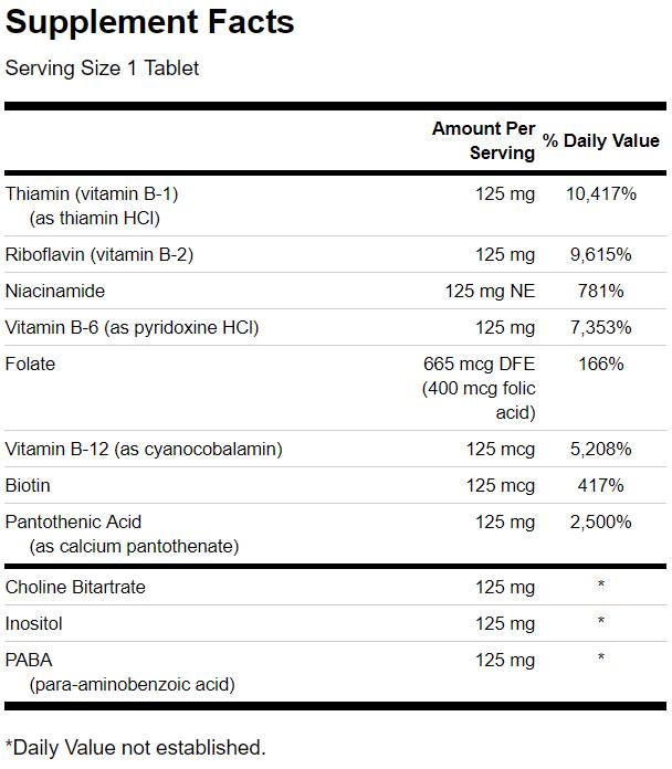 Vitamin B-125 Complex - High Potency 250 kapszula