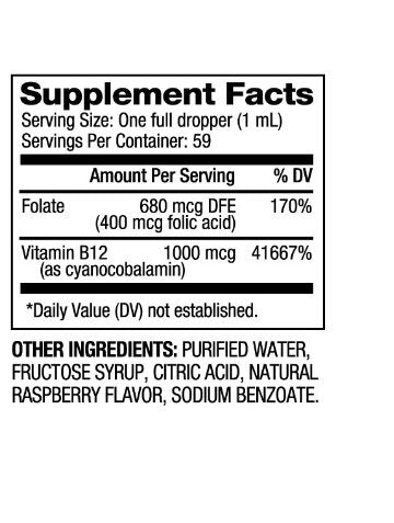 B12-vitamin és folsav cseppek 1000 mcg/60 ml