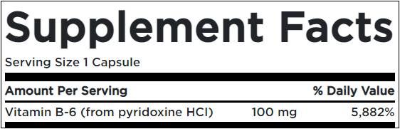 B6-vitamin 100 mg/Piridoxin - 100 kapszula