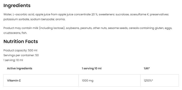 C-vitamin 1000 Folyékony 500 ml