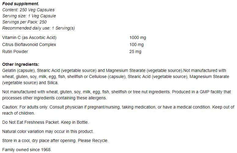 C-1000 vitamin/bioflavonoidokkal - 100 kapszula