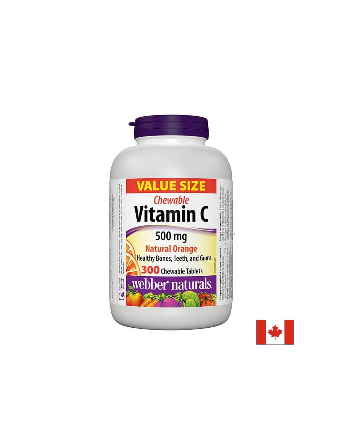 C-vitamin 500 mg rágótabletta - C-vitamin 500 mg, 300 rágótabletta <tc>Webber Naturals</tc>