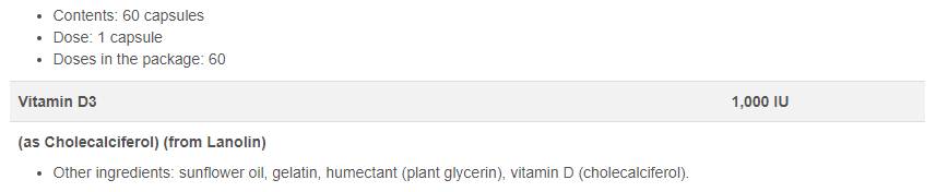 D3-vitamin 1000 NE 60 gél kapszula