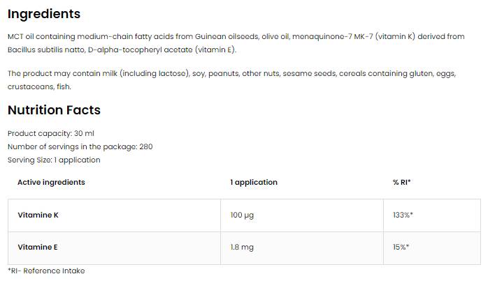 K2-vitamin MK-7 Spray 30 ml