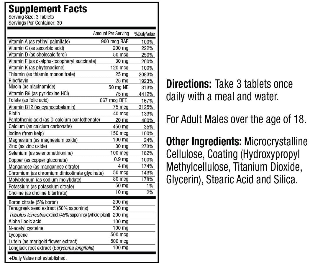T-vitamin | Multi-vitamin férfiaknak - 90 tabletta
