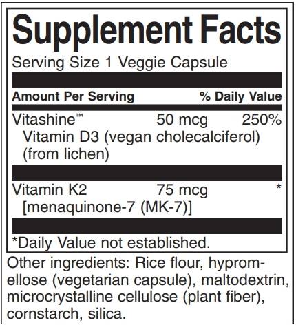 D3 és K2 vitamin 60 kapszula