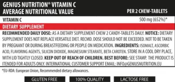 Vitamin C Chewable - 300 Tablets - Nutra Best Europe