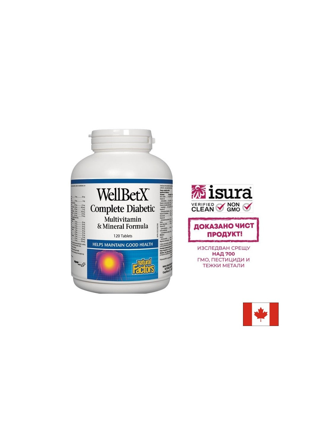 WellBetX® Teljes értékű cukorbetegeknek/multivitaminok cukorbetegeknek x 120 tabletta <tc>Natural Factors</tc>