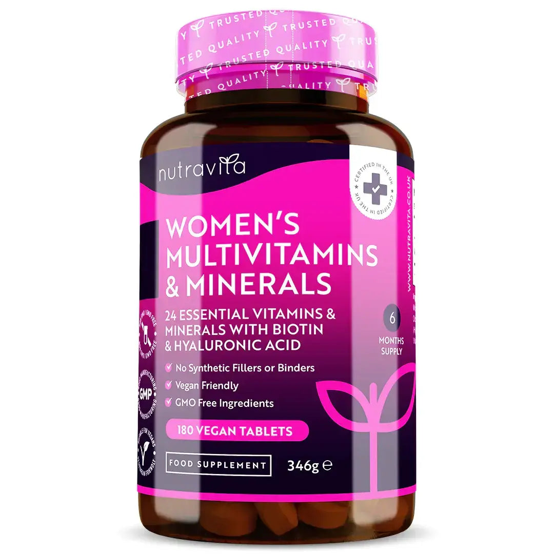 Női multivitaminok biotinnal és hialuronsavval 180 vegán tabletta