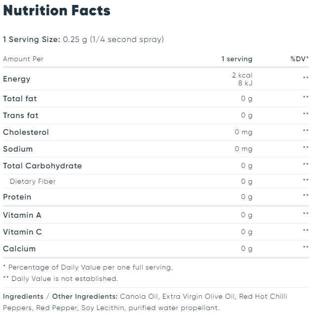 Chilli / Cooking Spray - 250 ml - Nutra Best Europe