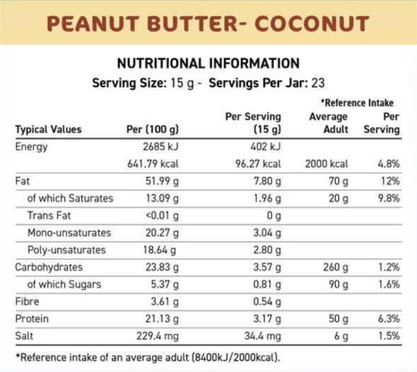 Fit Cuisine Peanut Butter with Coconut - 350 grams - Nutra Best Europe