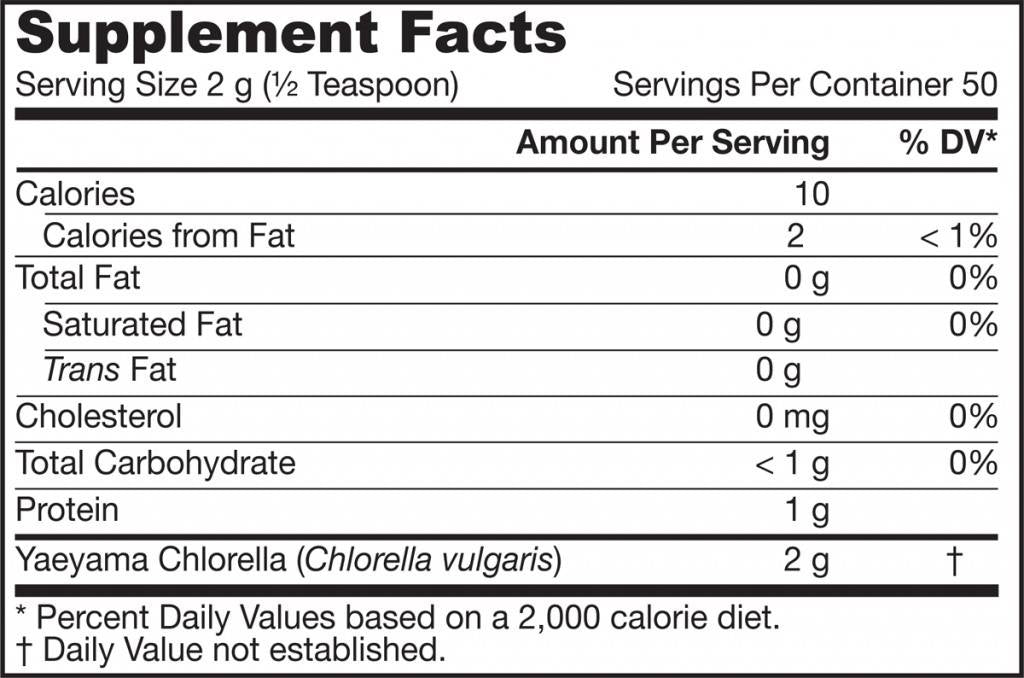 Yaeyama Chlorella por 100 gramm