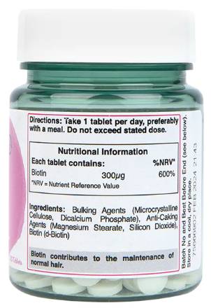 Biotin 300 mcg - 120 Tablets - Nutra Best Europe