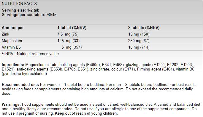 Z-Max/ZMA - 90 tabletta