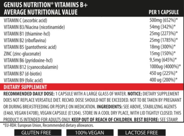 Vitamin B+ - 60 capsules - Nutra Best Europe
