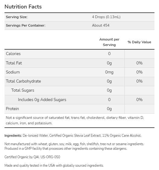Better Stevia® Liquid | Organic - 237 ml - Nutra Best Europe